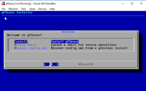 Instale o VirtualBox do pfSense 2.4.4