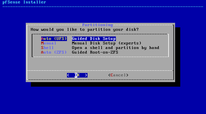 particionando-pfsense